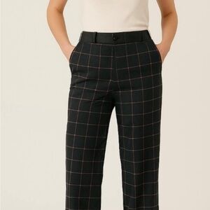 Women's Black Checkered Pants